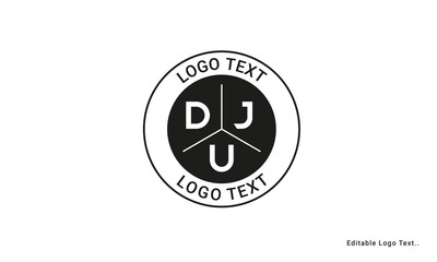 Vintage Retro DJU Letters Logo Vector Stamp	