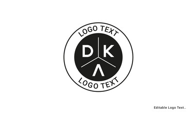 Vintage Retro DKA Letters Logo Vector Stamp	
