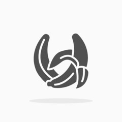Banana icon. Solid Glyph black style. Vector illustration. Enjoy this icon for your project.