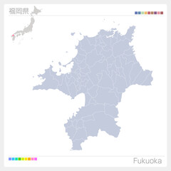 福岡県の地図・Fukuoka