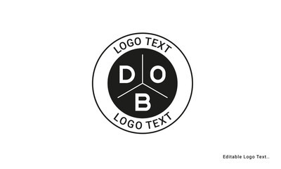 Vintage Retro DOB Letters Logo Vector Stamp	