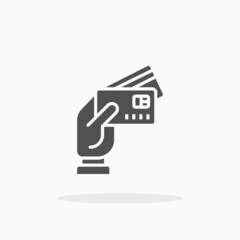 Credit card icon. Solid Glyph style. Vector illustration. Enjoy this icon for your project.