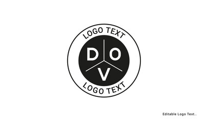 Vintage Retro DOV Letters Logo Vector Stamp	