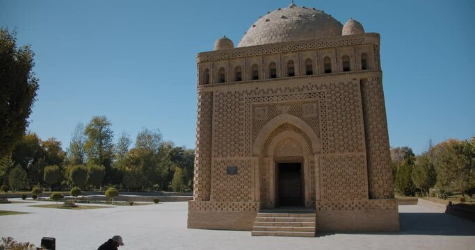 Bukhara Uzbekistan outside of Ismail Somoni Mausoleum. Built-in 905, and this is the oldest Muslim monument in Bukhara 10 of 15