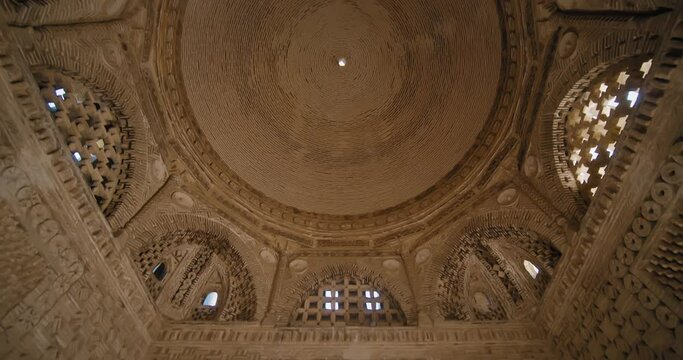Bukhara Uzbekistan inside of Ismail Somoni Mausoleum. Built-in 905, and this is the oldest Muslim monument in Bukhara