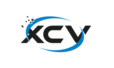 dots or points letter XCV technology logo designs concept vector Template Element