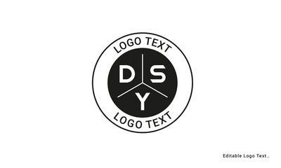 Vintage Retro DSY Letters Logo Vector Stamp	