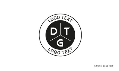 Vintage Retro DTG Letters Logo Vector Stamp	