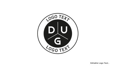 Vintage Retro DUG Letters Logo Vector Stamp	
