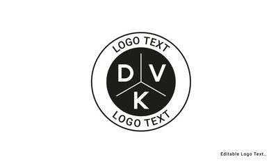 Vintage Retro DVK Letters Logo Vector Stamp	