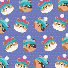 cute christmas cats pattern