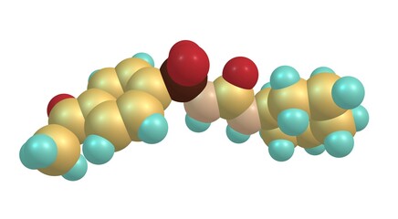 Acetohexamide molecular structure isolated on white