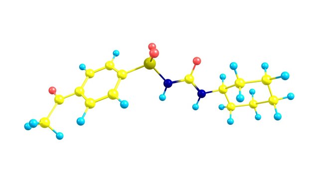 Acetohexamide Molecular Structure Isolated On White