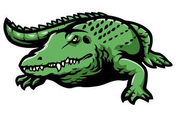 Cartoon scary crocodile mascot design