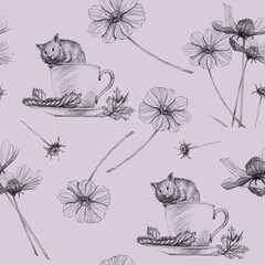 seamless pattern of flowers graphics
