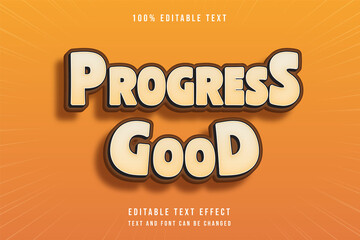 Obraz premium Progress,3 dimensions editable text effect yellow gradation orange game style