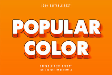 Popular color,3 dimensions editable text effect modern orange gradation red text style