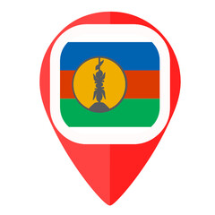 Obraz premium New Caledonia flag pin marker location country