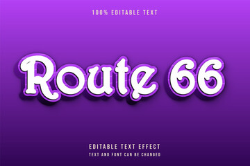 Route 66,3 dimensions editable text effect modern shadow style