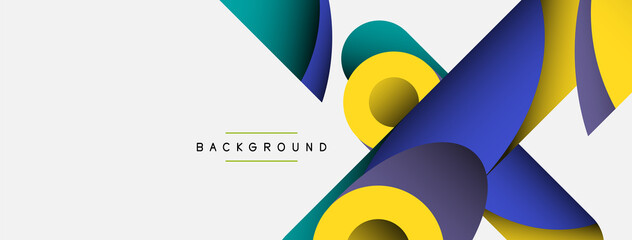 Abstract background. Minimal geometric circles and round style shapes with deep shadow effects. Trendy technology business template for wallpaper banner or background