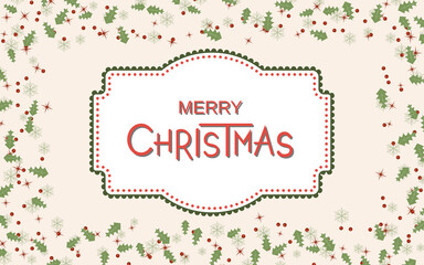 Christmas and New Year retro style vector illustration. Design for flyer, banner, invitation card, booklet