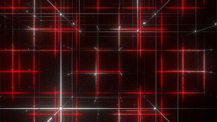 グリッド 面心立方格子構造 立体 ワイヤーフレーム 赤 [別Verあり]