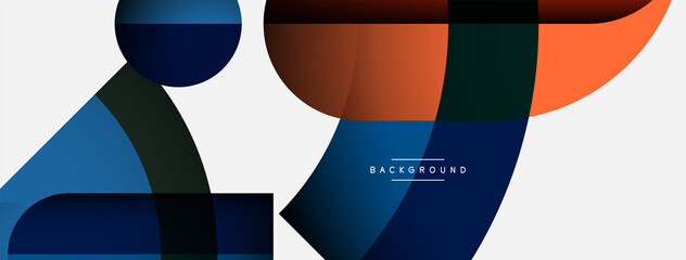 Trendy shapes, color minimal design composition, lines and shadows for wallpaper banner background or landing page