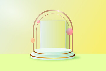 Mock up scene with podium