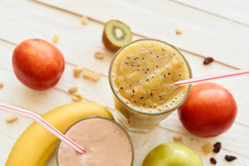 fresh fruit smoothie kefir cocktails yogurt breakfast