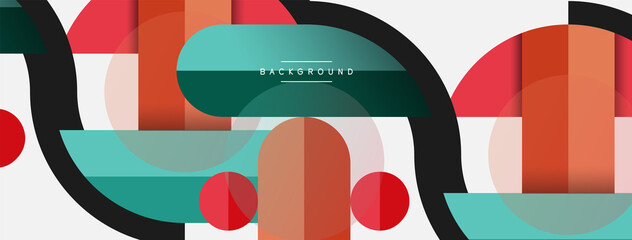 Round geometric shapes lines and circles. Vector template for wallpaper banner background or landing page