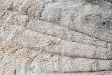 Fluffy Beige Fur Texture Close-up Use Beautiful Abstract Background Design