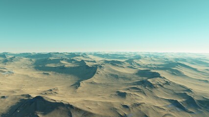 Fototapeta premium view from a beautiful planet, alien planet landscape, science fiction illustration 3d render