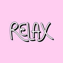 Relax typography illustrated on a pink background vector