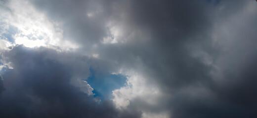 blurred blue sky with clouds and sun in Brazil