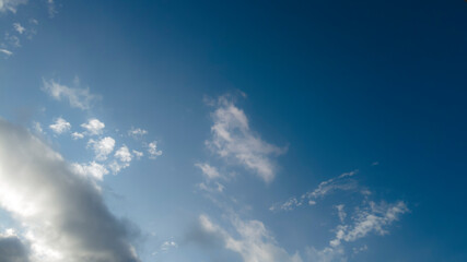 blurred blue sky with clouds and sun in Brazil