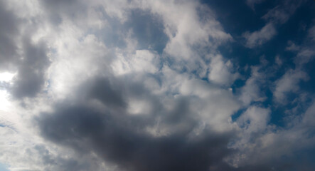 blurred blue sky with clouds and sun in Brazil