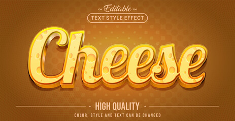 Editable text style effect - Cheese text style theme.