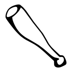 baseball bat of sport hand drawn illustration