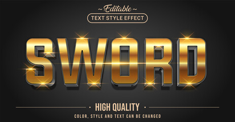 Editable text style effect - Golden Sword text style theme.