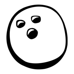 Fototapeta premium bowling ball of sport hand drawn illustration