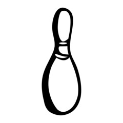 bowling pin of sport hand drawn illustration