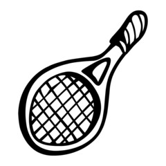 racket of sport hand drawn illustration