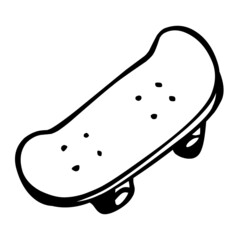 skateboard of sport hand drawn illustration