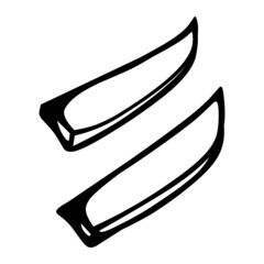 ski board of sport hand drawn illustration