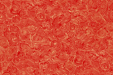 Red gold vector Chinese art wave pattern background