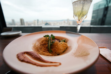 サワーとカダイフ揚げ