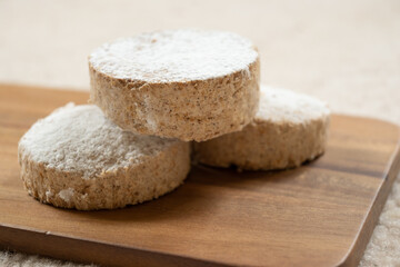 Close-up of homemade polvorones
