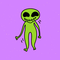 Cheerful green extraterrestrial mate vector