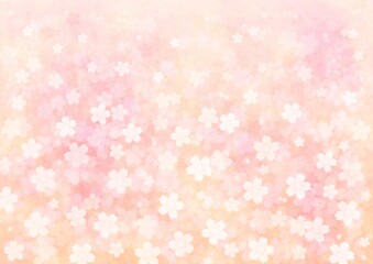 淡い色合いの桜の花の背景イラスト