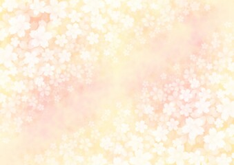 淡い色合いの桜の花の背景イラスト